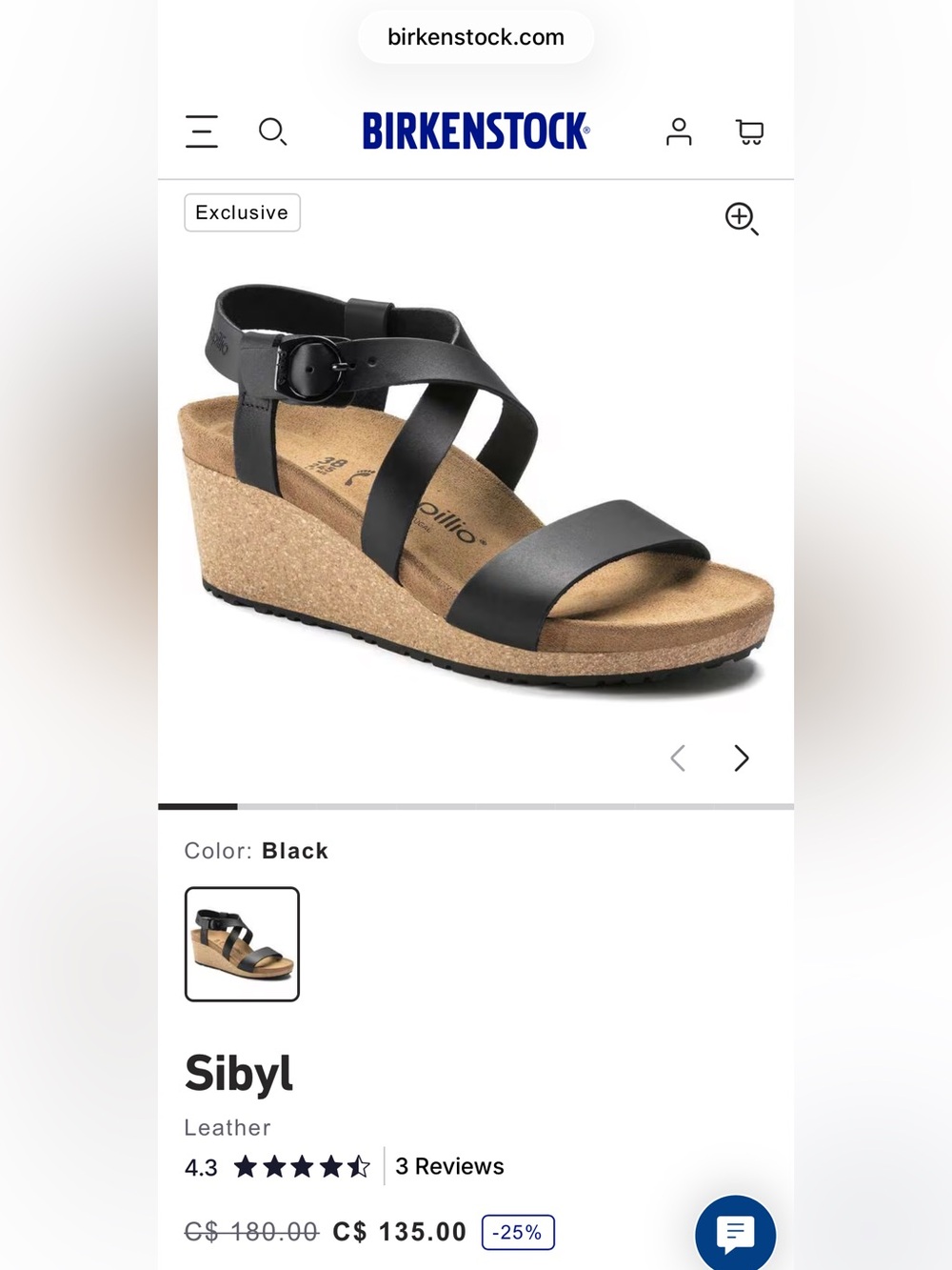 Birkenstock Sibyl Wedge Sandals in Black